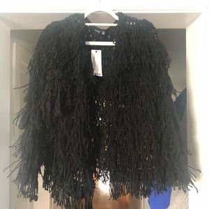 Shaggy black cardigan